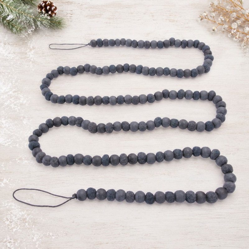 Guirlande de perles de bois (ensemble de 2), Bleu