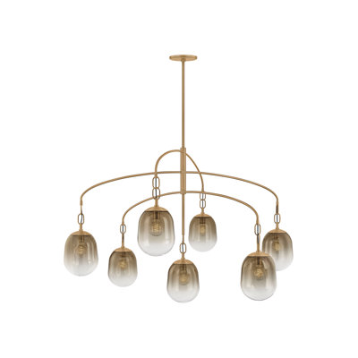 Troy Lighting Harvey wide Light Chandelier in Patina Brass