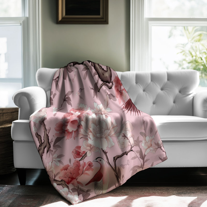 Jeté rose 1 pièce Premium Sherpa, Grand lit