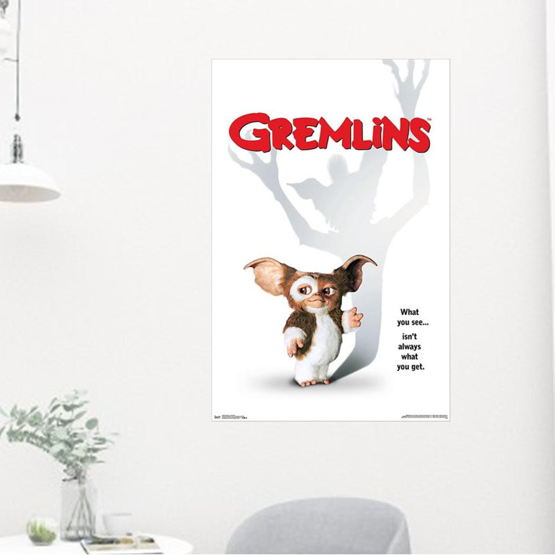 Gremlins - reproduction d'impression sur papier, Papier encadré noir, H 36,5 po x l 24,75 po x P 1 po