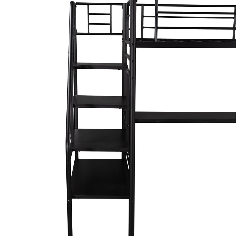 Dinges Twin Loft Bed with Shelves by Viv + Rae™