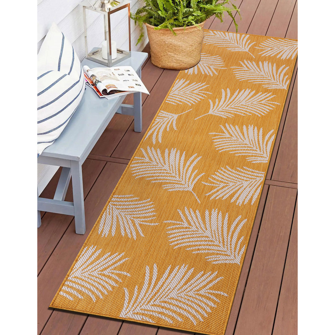 Berni Floral Yellow/Cream Indoor&Outdoor Area Rug Bay Isle Home™ Rug 