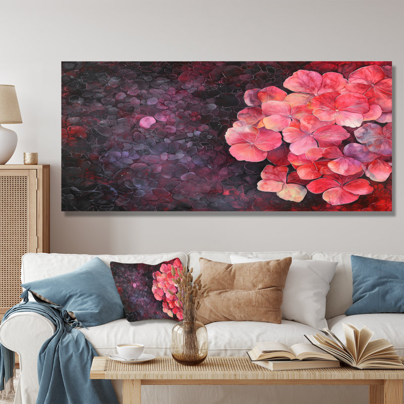 «Blooming Aura Of Hydrangea I», décoration murale florale en métal, impression sur métal Hydrangea