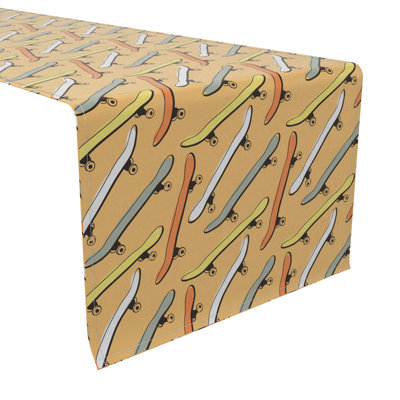 Fabric Textile Products, Inc. Table Runner, 100% Cotton, Skateboard Graphics