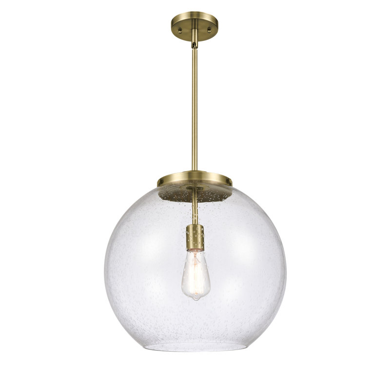 Luminaire sphère suspendu à 1 lumière Ralph, Laiton antique