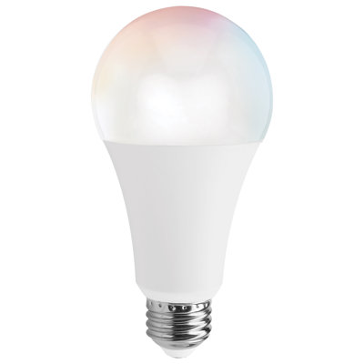 13 watts (équivalent à 75 watts), ampoule DEL intelligente A21 à intensité variable, base blanche à changement de couleur réglable