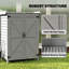 Outsunny Wooden Garden Shed, Garden Tool Storage Shed, Double Doors, Grey