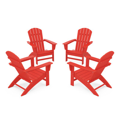 POLYWOOD Nautical Adirondack Conversation Set