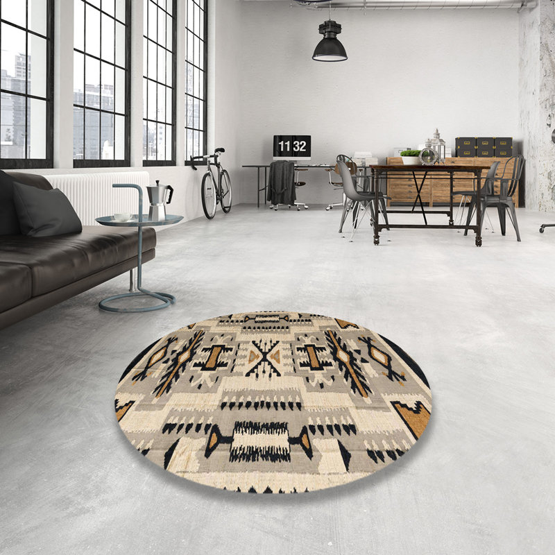 Abstract Indoor Rug, Round 3'