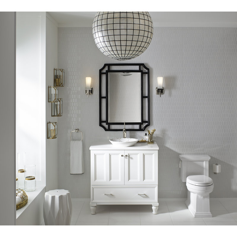 Tresham™ 1.28 GPF Water Efficient Elongated One-Piece toilet (Seat Included), Biscuit