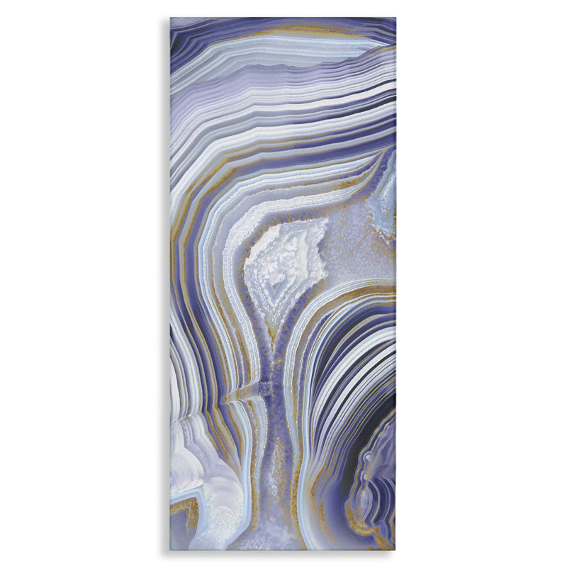 'Agate Crystal Pattern Gold Purple Abstract' by Danielle Carson - Graphic Art Print, 40" H x 17" W