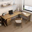 Bureaux en bois massif brun en forme de L-107198179-107198183