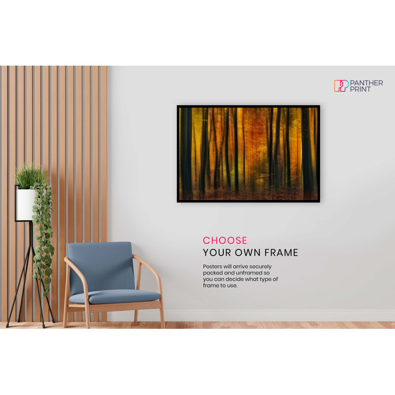 Golden Forrest In Autum - No Frame Print, 31cm H x 20cm W x 1cm D