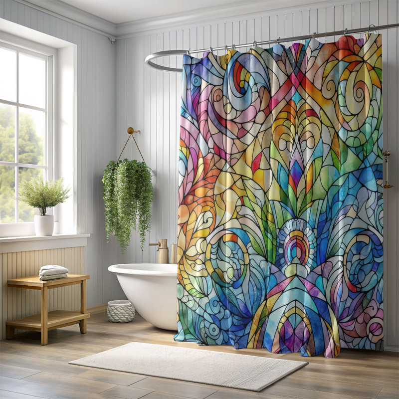 Rideau de douche standard 1 pièce, H 74 po x l 71 po