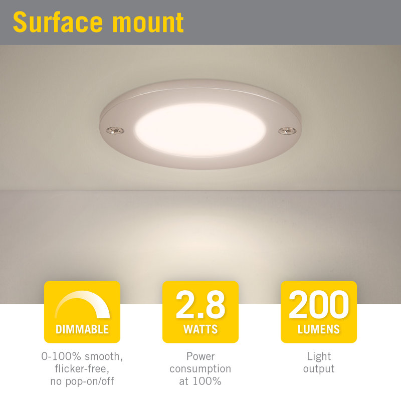 Disc Low Profile Warm White LED Under Cabinet Puck Light
