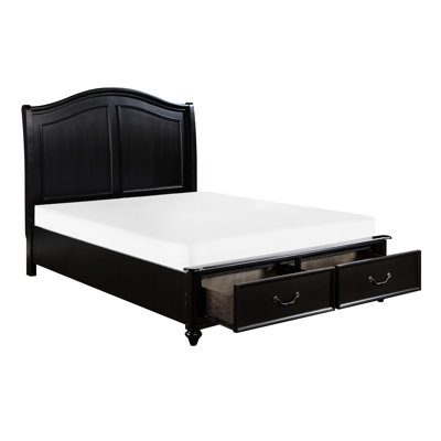 Traditional Bedroom Queen Platform Bed With Charcoal Brown Box Storage Finish Home