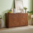 55" Wide Modern Walnut Dresser TV Stand - 6 Drawers with Curved Wave Design, Wood Organizer for Bedroom/Living Room/Hallway