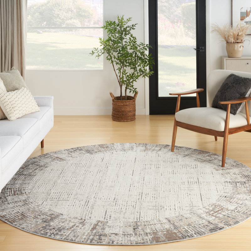 Adriao Geometric Indoor Rug, Round 7'10"