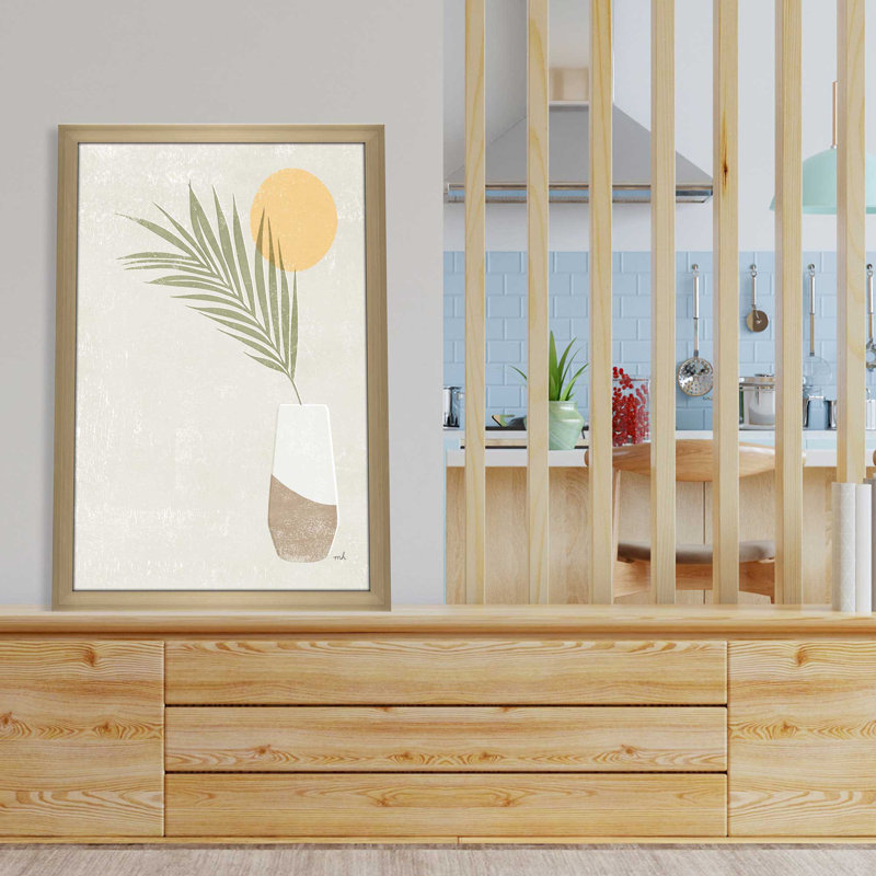 Sun Palm II - Peinture, L 27,5 po x H 39,5 po, Encadrement brun