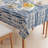 Square Tablecloth, 100% Cotton, 52X52", Blue Batik Stripe