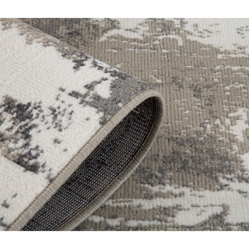 Tapis gris / ivoire Nemaha, Rectangle 10 pi 6 po x 13 pi 9 po