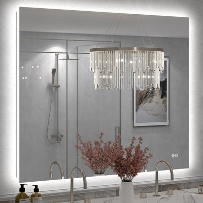 Miroir de salle de bain mural en verre trempé Molly
