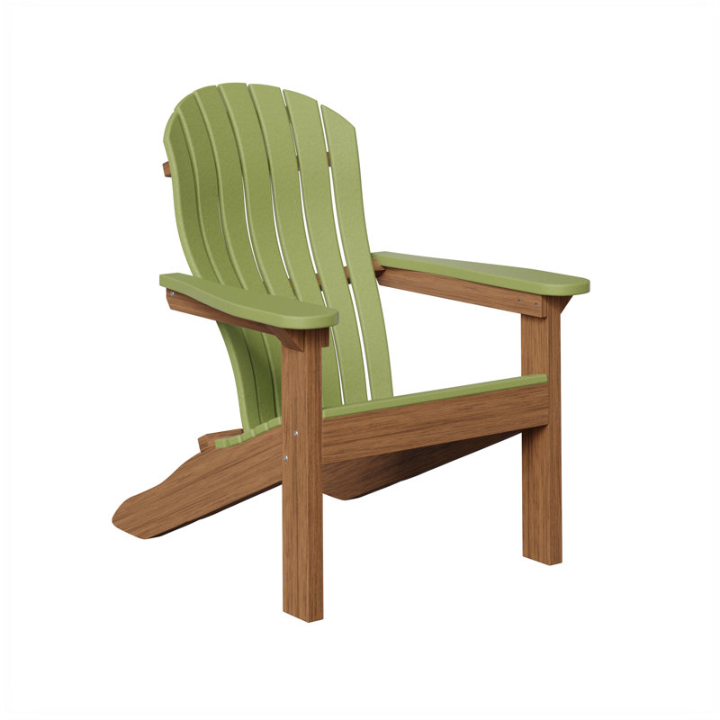 Berlin Gardens Contour Adirondack Chair, Kiwi Green with Antique Mahogany