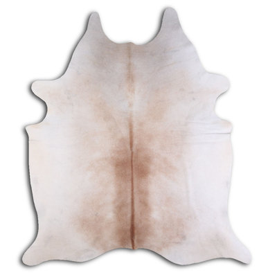 One-of-a-Kind Hand-Knotted 161cm x 224cm Cowhide Area Rug in Brown/White