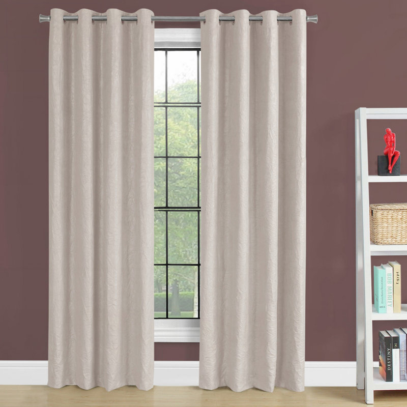 Paire de rideaux obscurcissant luxueux en micro suède, ensemble de 2 tringles non inclus, Ivoire/beige, L 52 po x L 95 po