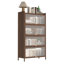 Armoire 57 po en métal à 4 portes basculantes de 57 po, avec amplement d'espace de rangement pour la chambre à coucher, le bureau, le salon, le couloir et le vestibule (noyer)-1891123968
