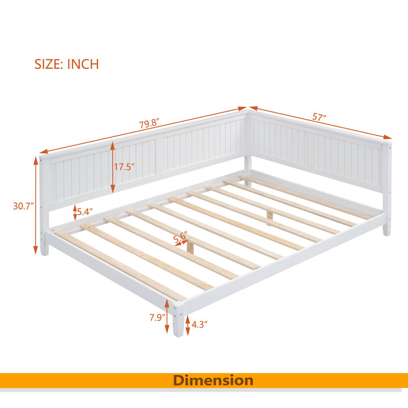 Wood Daybed/Sofa Bed, Full/Double, White