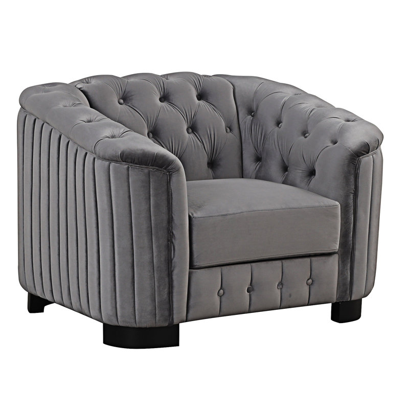Fauteuil rembourré simple, Gris