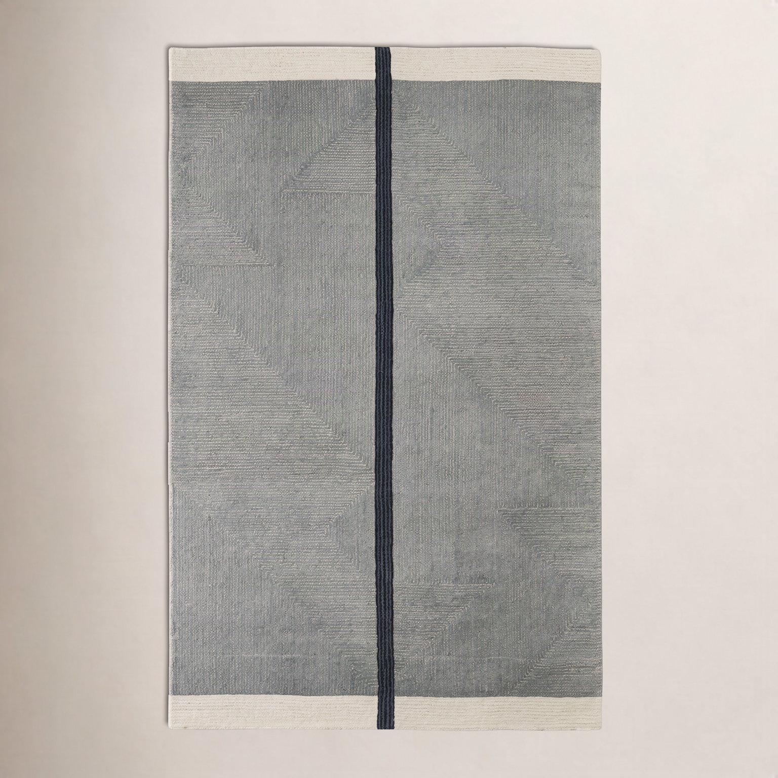 Nio Gray Black Hand-Woven Rug, Rectangle 8' x 10'