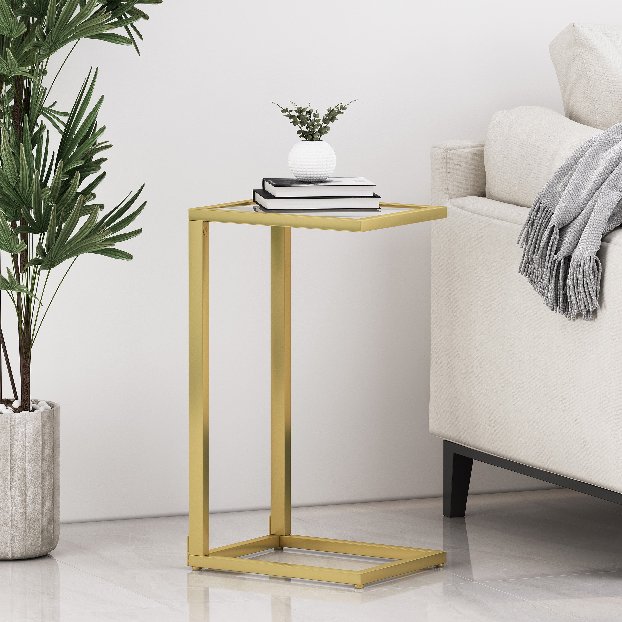 Glass c side deals table