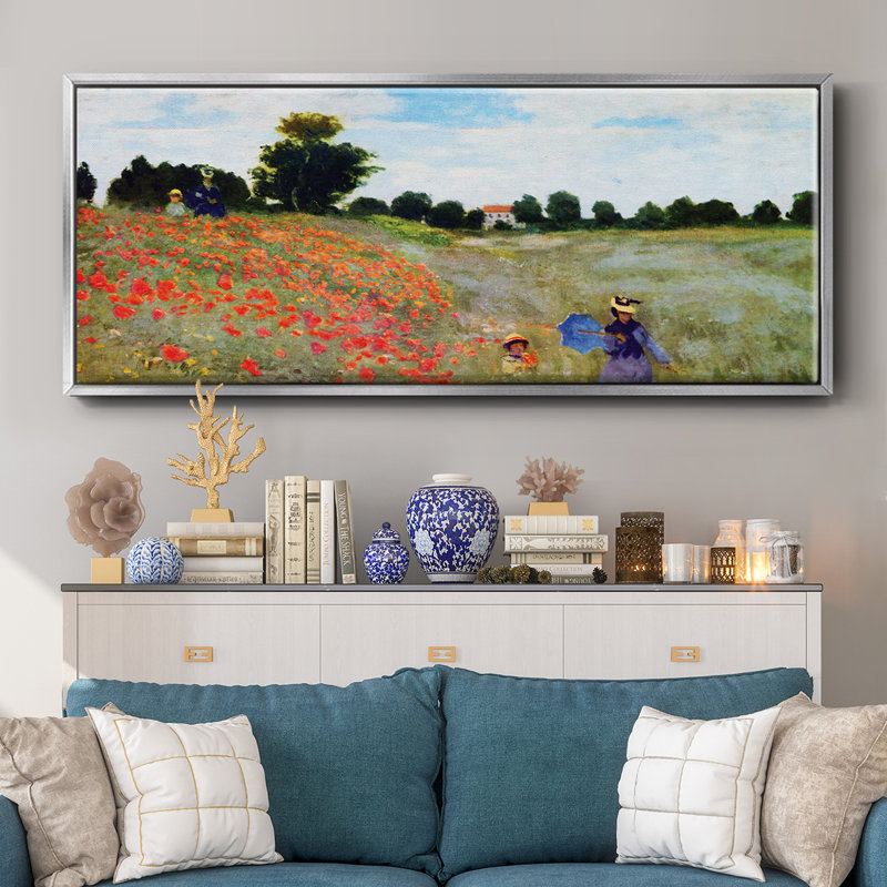 Poppies by Monet- Framed Canvas