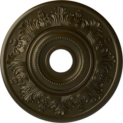 Endurathane Vienna Ceiling Medallion, 20"OD x 3 1/2"ID x 1 1/2"P (Fits Canopies up to 6 1/2"), Hand-Painted Green Gold Finish