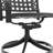 9-Piece All-Weather Cast Aluminum Dining Set, Include 8 Swivel Chairs And Rectangular Table With Black Frame