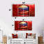 «Red Summer Meadow», ensemble d'art mural prairie-2103573333
