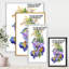Iris mauve avec oiseaux - Peinture sur toile-59915275-59915269