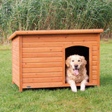 TRIXIE natura Classic Dog House, Flat Hinged Roof, Adjustable Legs, Elevated Pet Shelter