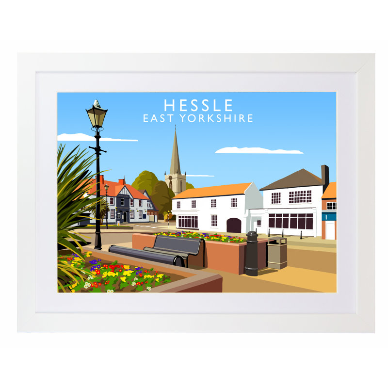 Hessle by Richard O'Neil - Print, White Wood Frame, 33.5 cm H x 43.5 cm W x 2.2 cm D
