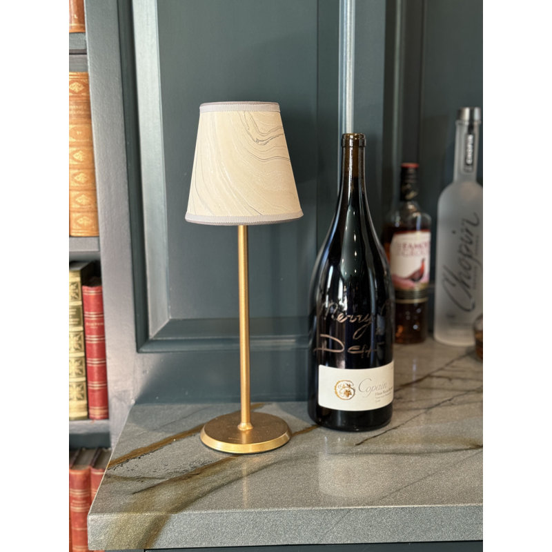 Marble Series Empire Lamp Shade, Ivory/Silver