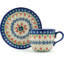 Polish Pottery Tulips and Diamonds Coffee Mug with Saucer