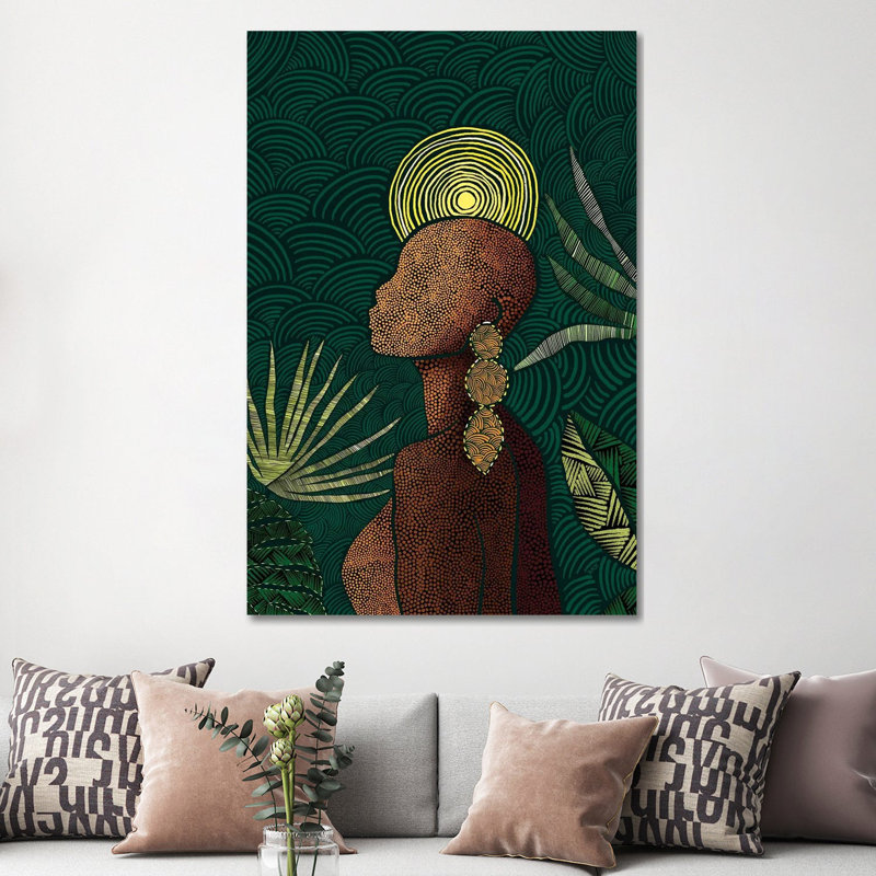 Vea (bleu sarcelle) par Bria Nicole - impression sur toile tendue, H 40 po x l 26 po x P 1,5 po