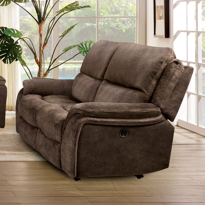 Causeuse inclinable rembourrée 68 "Virtyt, Polyester brun foncé