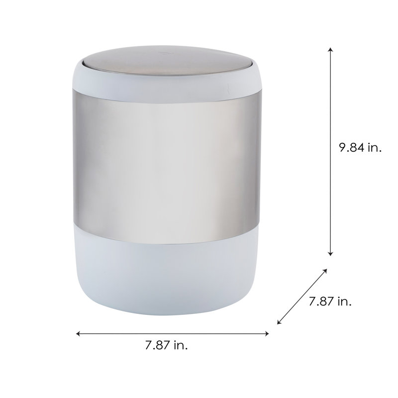 Corbeille pour déchets en acier inoxydable 6 gallons, Blanc