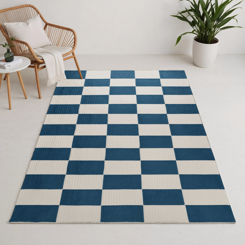 Tapis d'intérieur et d'extérieur à carreaux gris, Rectangle 5 pi x 7 pi