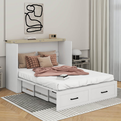 Grand lit escamotable avec station de charge