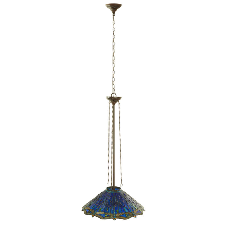 Luminaire suspendu à motif libellule 3 lumières l 24 po Louanne