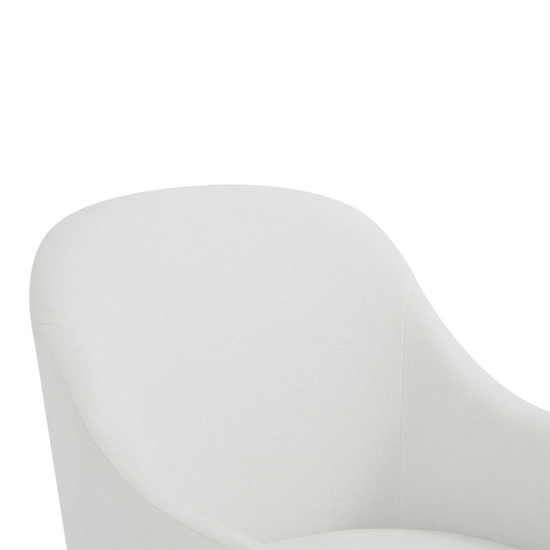 Fauteuil de salle à manger rembourré Urbam, 1, Coussin beige / structure en laiton forgé